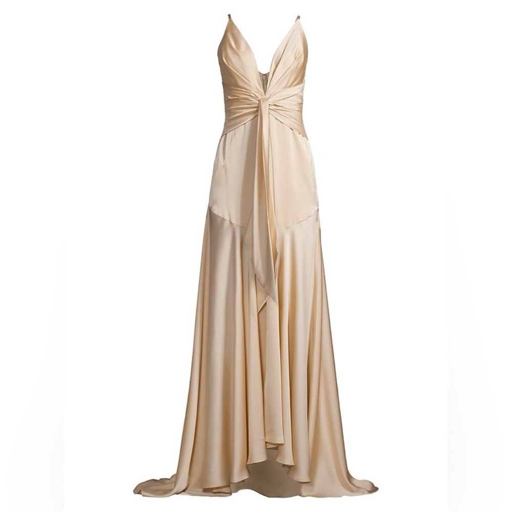 Fame and Partners Lake Dress - satin champagne evening gown